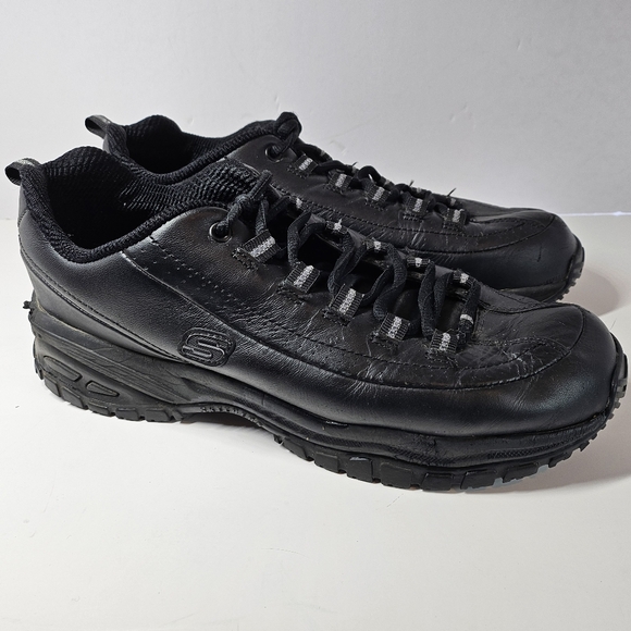 SKECHERS WORK WEAR FLEX SOLE SLIP RESISTANT SNEAKERS SIZE Women's 11 black - Picture 2 of 6